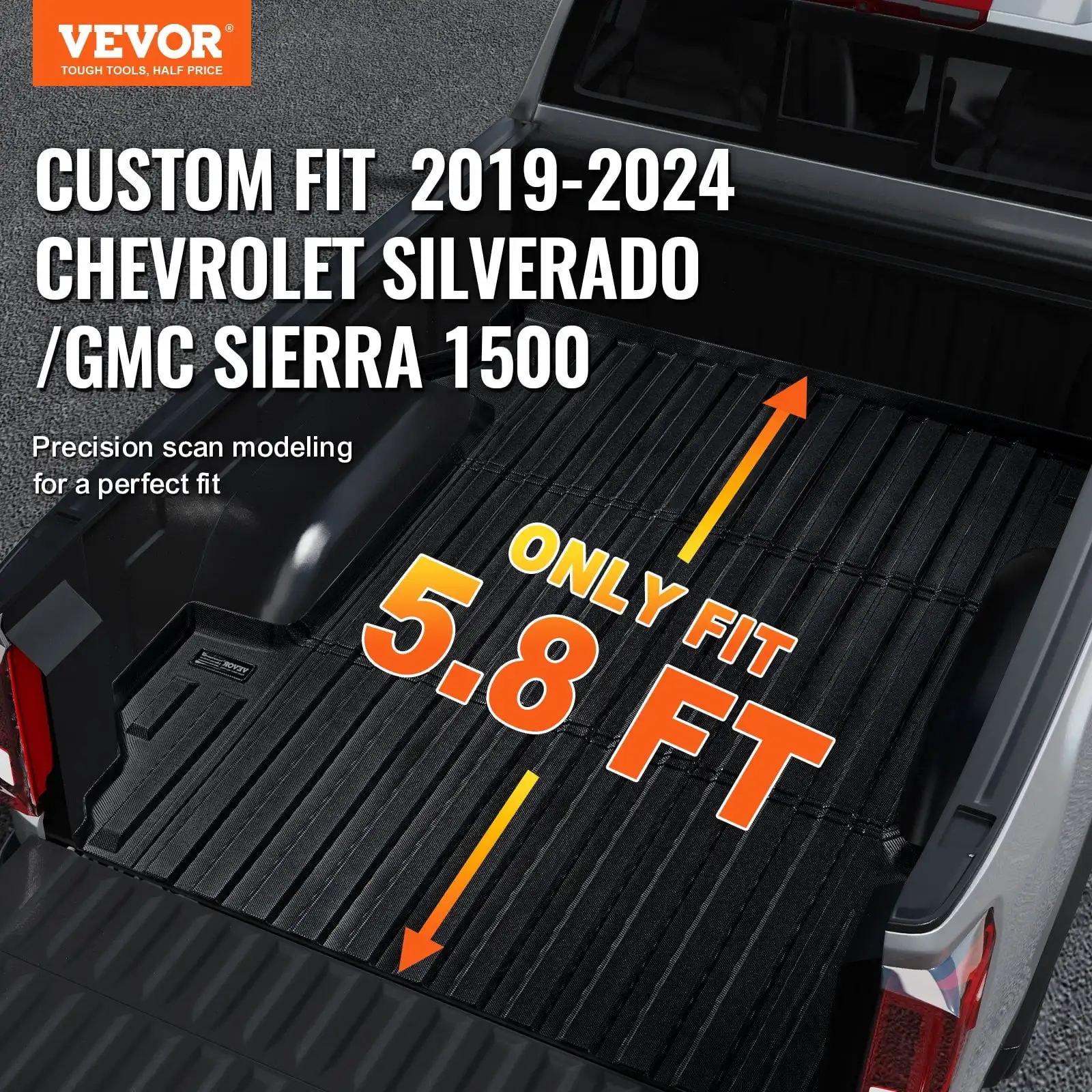 

Коврик для грузовика подходит для кровати Chevrolet Silverado/GMC Sierra 1500 2019-2024 гг.