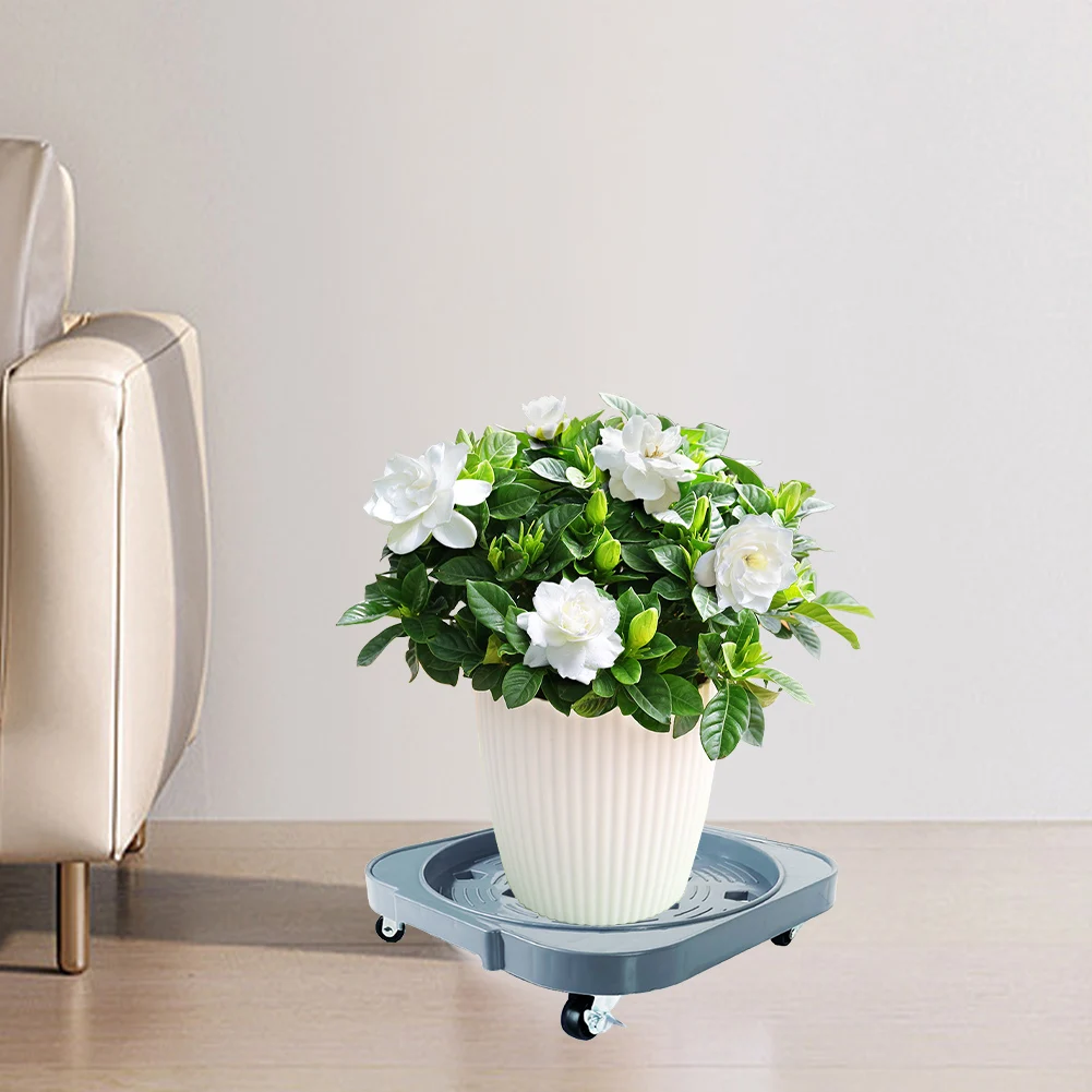 

Plastic Square Flower Pot Tray Movable with Rollers Plant Rolling Potted Plant Stand Plant Stand Holder Home Garden Supplies