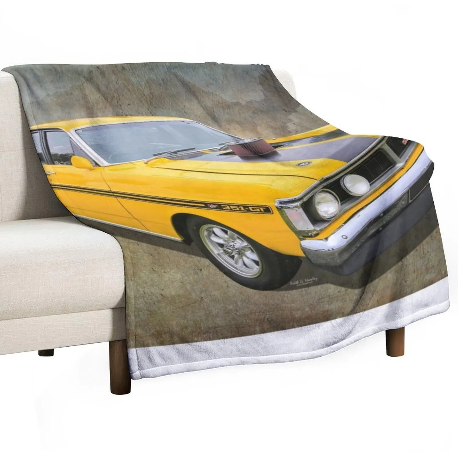 

351 GT Falcon Throw Blanket blankets and throws funny gift Blankets