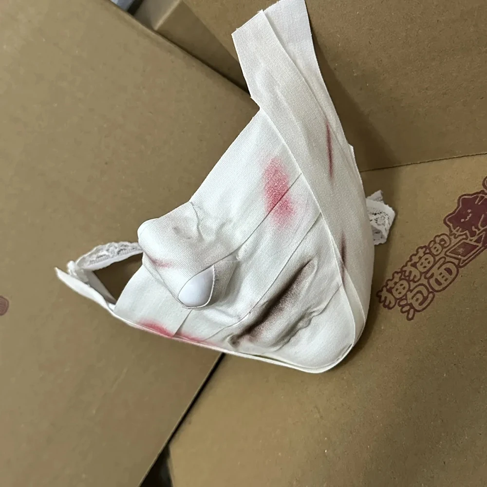 หน้ากากคอสเพลย์อนิเมะ แองเจิลออฟเดธ ไอแซค ฟอสเตอร์ หน้ากากซัคทำมือ ครึ่งหน้า แบบผ้าพัน หน้ากากสยองขวัญ หมวกผี สำหรับฮาโลวีน