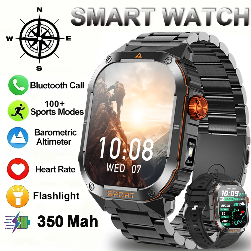 

NEW T-REX 3 Military Smartwatch Fitness Alarm clock Bluetooth Call LED flashlight Smartwatch 3ATM Waterproof Sports smartwatch