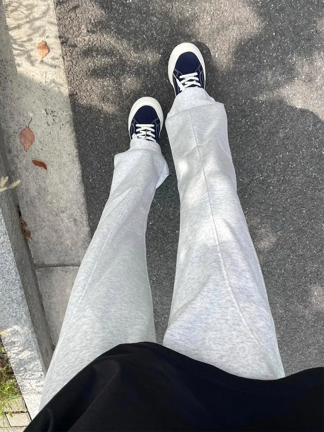 

Cleanfit Casual American Sle Men's Sweatpants White ey Autumn Heavyweight Flared Legs Straight Cut Spor Trousers