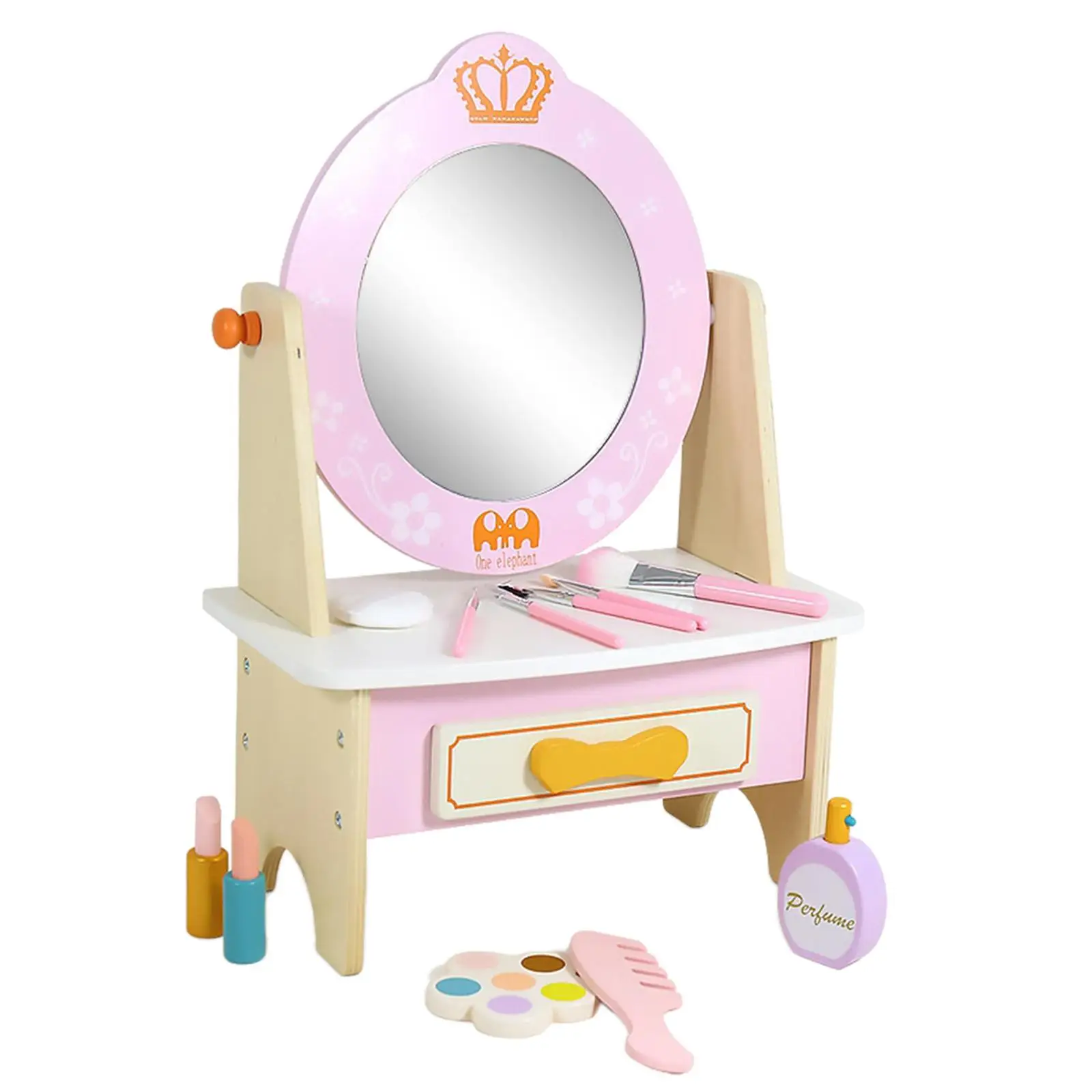 Mesa de vaidade de princesa montessori com acessórios de maquiagem, conjunto de beleza, dramatização, simulação de mesa de maquiagem, brinquedos para meninas, presentes
