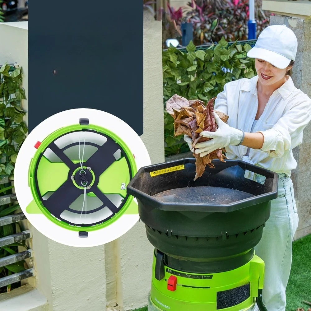 High Power 15A 9000RPM XL Electric Leaf Shredder Mulcher 18:1 Reduction Garden Tool estaurant Sets