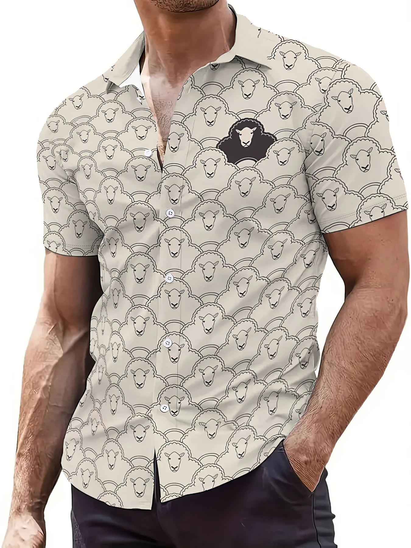 

Мужская летняя рубашка 2026 года - с 3D-принтом - дышащая, легкая, модная, повседневная, для активного отдыха