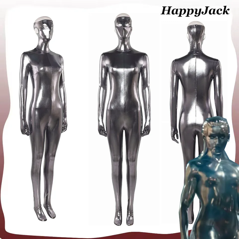 

Silver Surfer Cosplay Costume Fantastic Roleplay Four Disguise Jumpsuit Women Halloween Carnival Dress Up Party Bodysuit Suit