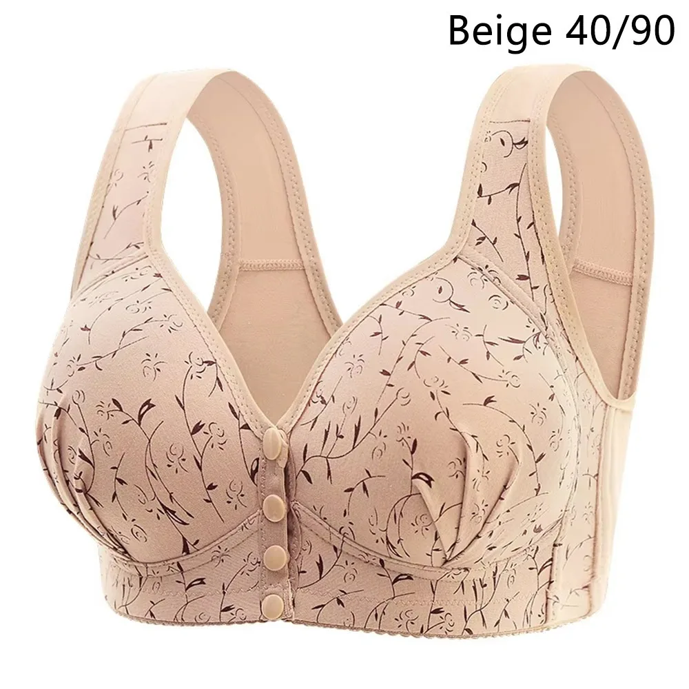 

1Pcs Large Size Mother's Bra with Large Cups Wireless Vest Style Front-Buckled Bra Comfortable Breathable Bra Cover
