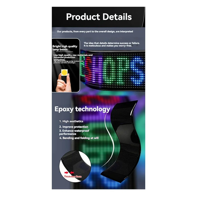 Display multilingue programmabile per segnaletica per auto a LED con APP remota Schermo pubblicitario a scorrimento Pixel Matrix Panel-Y41A