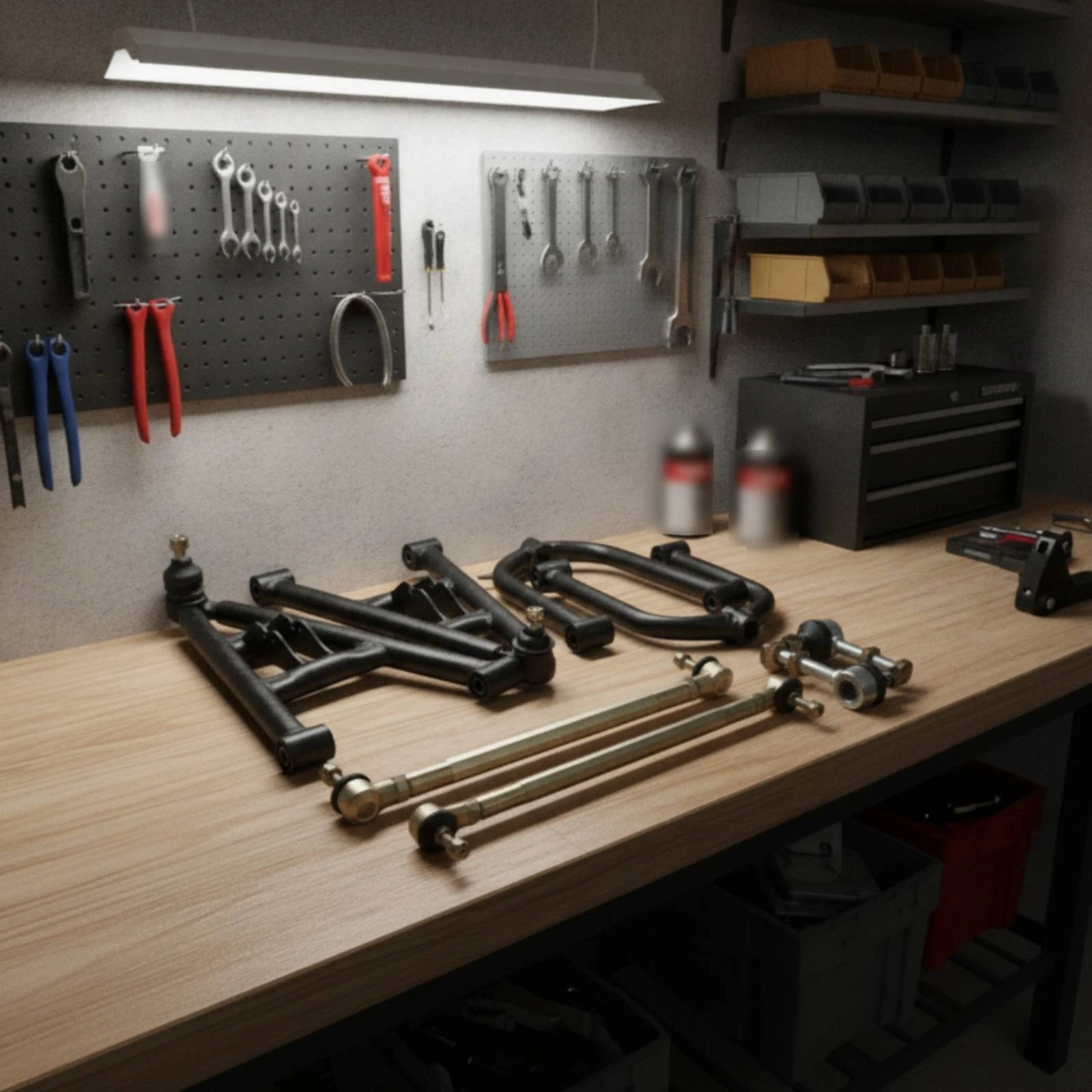 A-Arm Assembly High Strength Front Chassis System Kit Tie Rod Links Direct Fit Hardware Oem Design for DIY Builders