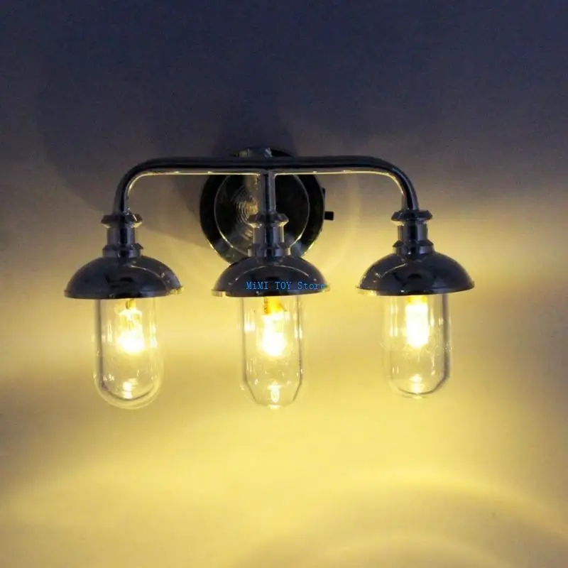 24BE Doll House Wall Lamp Model Furniture Model Accessories Teenager Girls for 1:12 Dollhouses Living Room Decorations
