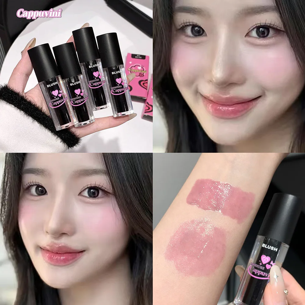 Cappuvini-Fard à joues liquide pour femme, couleur pêche, cœur, bulle, chaud, changement, apparence naturelle, maintien du maquillage
