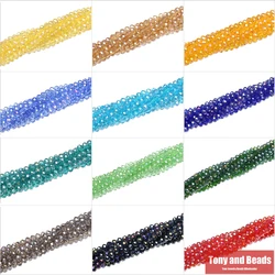 (115Pcs/Lot) 4mm Shinning AB Colour Faceted Glass Crystal Rondelle Spacer Beads 18 Colors