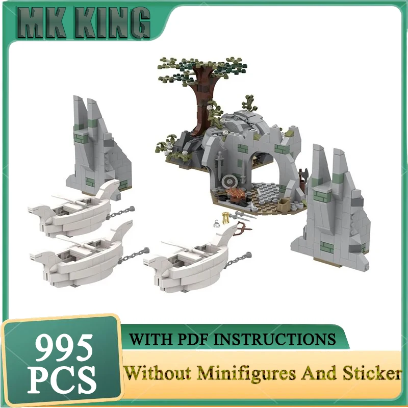 

Moc Building Block Movie Scene Parth Galen Model Castle Magical Rings Bricks DIY Assembly Street View Toy Construction Gifts