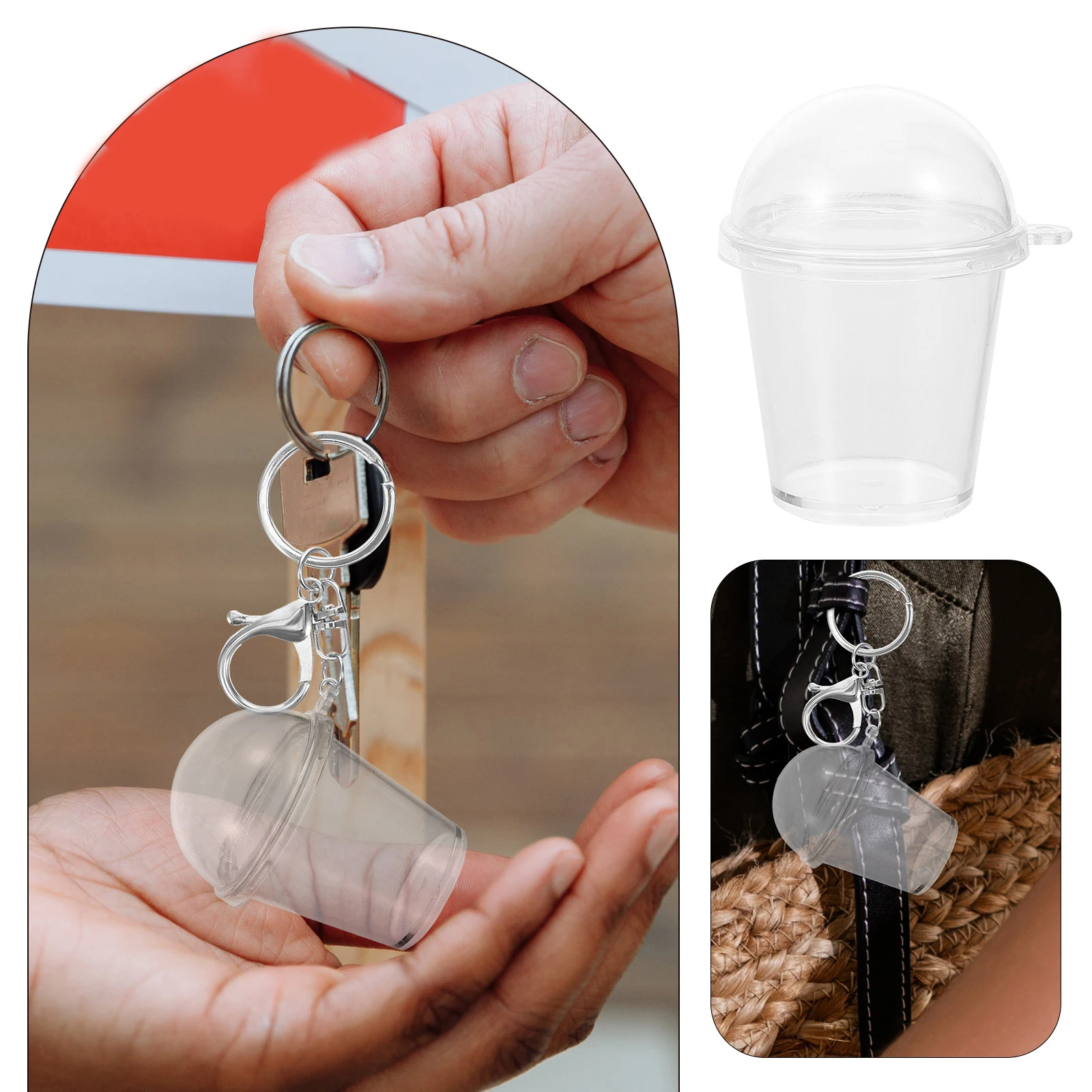 

1Set Simulation Mini Wood Crumb Cups Plastic DIY Charms Keychain Pendant Handicrafts Decor Bubble Tea Keyring Mini Milk Tea Cups