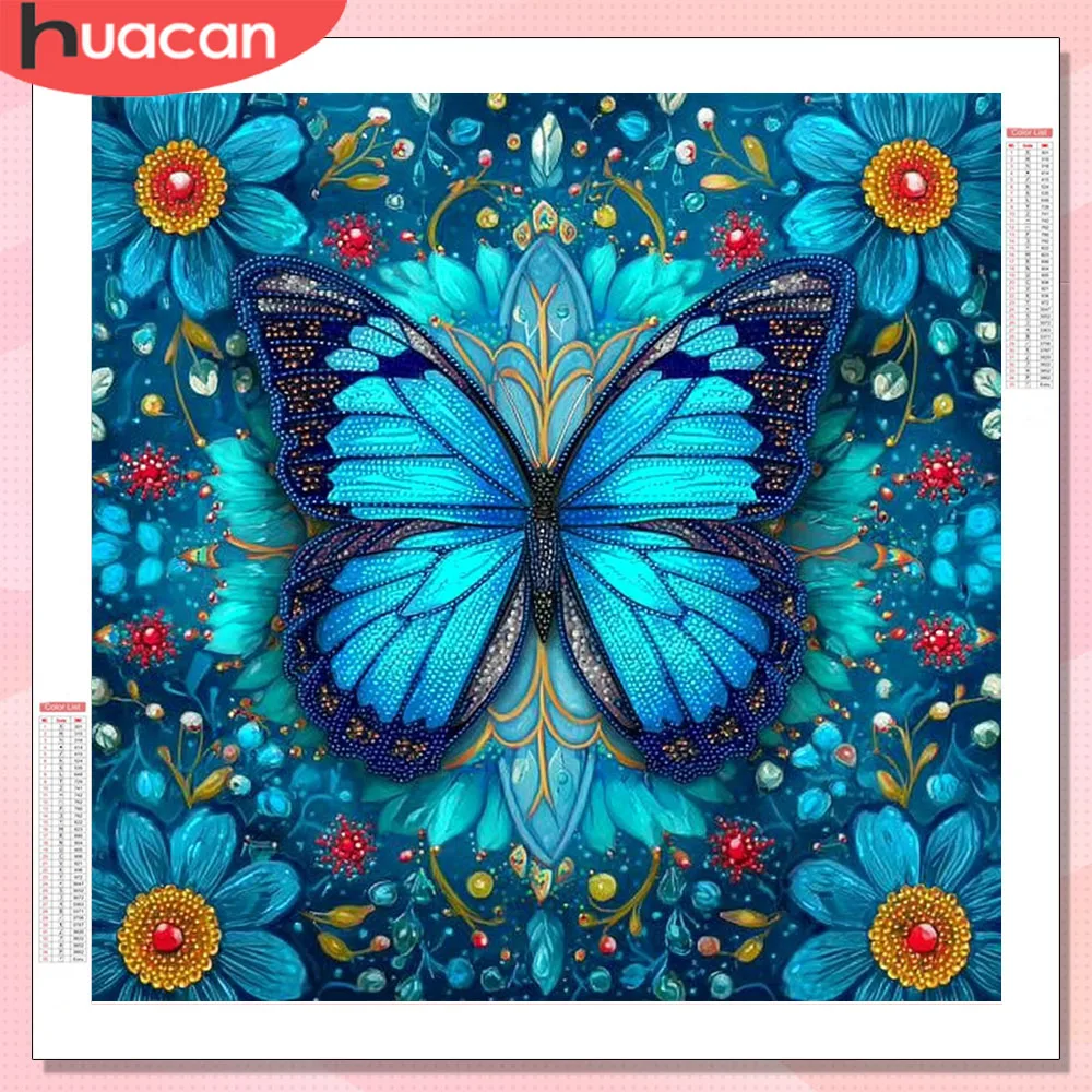 HUACAN Diamantmalerei Schmetterling Tier Stickerei Quadratische Runde Perlen Kunst-Sets Dekorative Gemälde