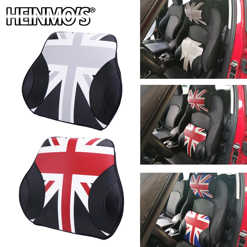 PU Leather Seat Waist Support Cushion For Mini Cooper Fit For Most Car Memory Foam Universal Seat Wait Supports For Mini Cooper