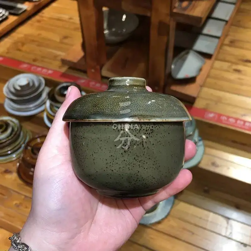 Japanese Ceramic Bowl With Lid Tea Bowl Steamed Egg Pot Bird's Nest Stew Cup Flavored Soup Bowl Dessert Bowl Sugar Jar With Lid