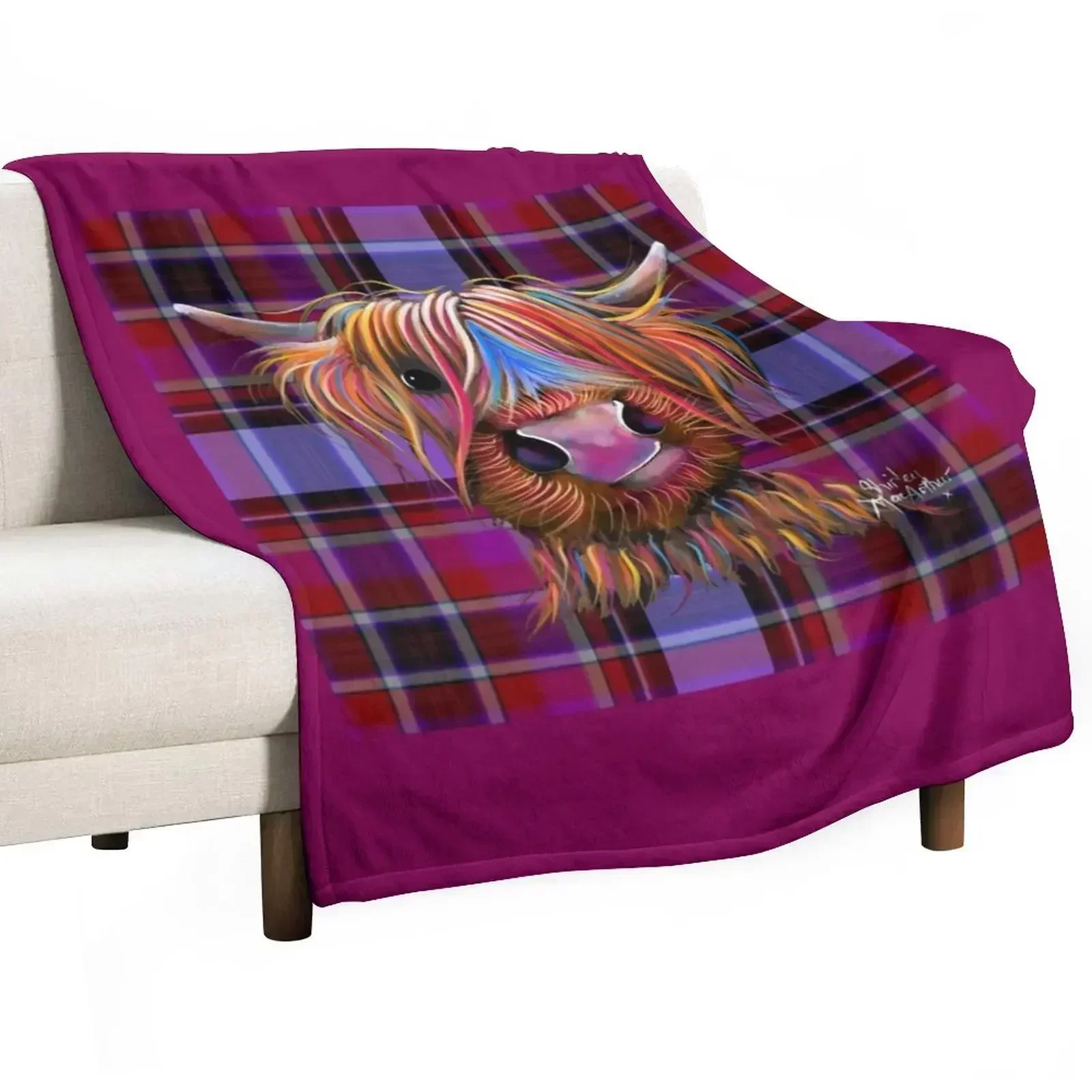 

HiGHLaND CoW PRiNT ' TaRTaN BRuCe P ' BY SHiRLeY MacARTHuR Throw Blanket valentine gift ideas Custom Blankets