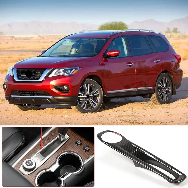 

For Nissan Pathfinder 2013-2018 ABS carbon fiber car styling car center control gearbox cover sticker car interior accessories