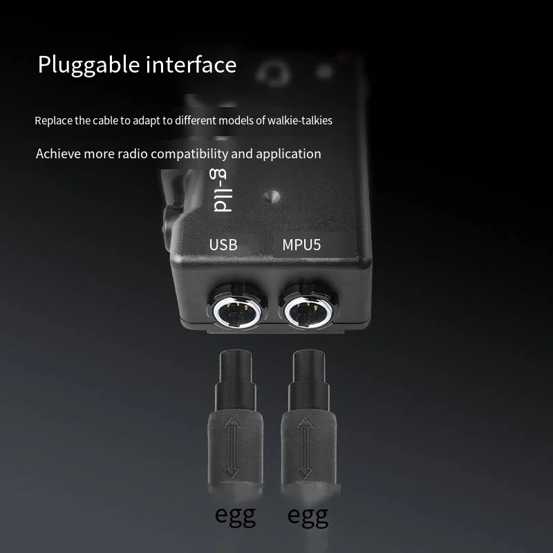 سماعات أذن تكتيكية ذات تمرير مزدوج PTT إصدار معدني مكرر MPU5