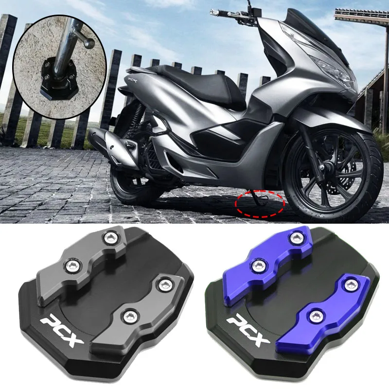 

Motorcycle CNC Kickstand Foot Side Stand Support Extension Enlarger Pad For HONDA PCX125 PCX150 PCX 160 150 2018 2019 2020 2021