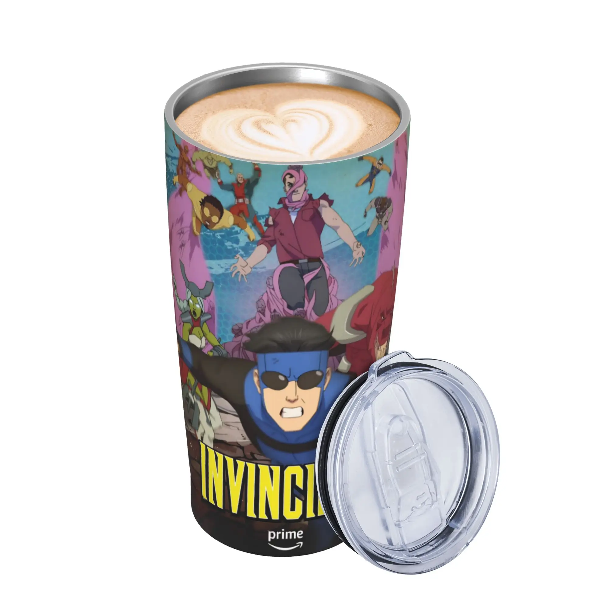 Invincibles Comic Insulated Tumbler with Lid  Stainless Steel Thermal Mug Double Wall Car Bottle Cup 20oz