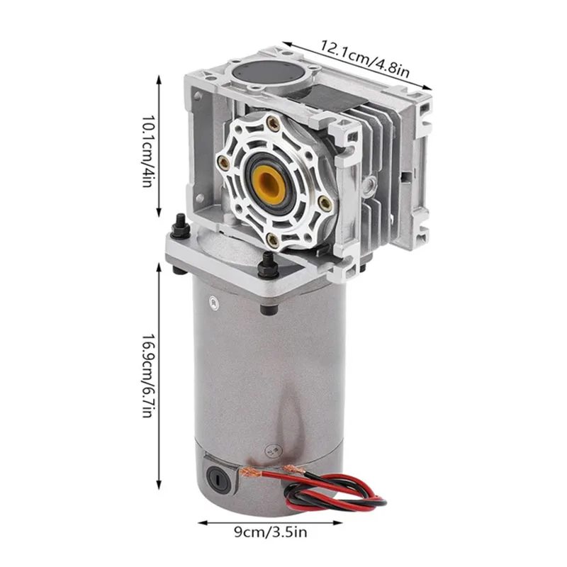 300W Big Toque Worm Gear Reducer Gearbox with Self-Locking Speed Adjustable DC Motor + NMRV040 Worm Gearbox 18rpm to 360rpm