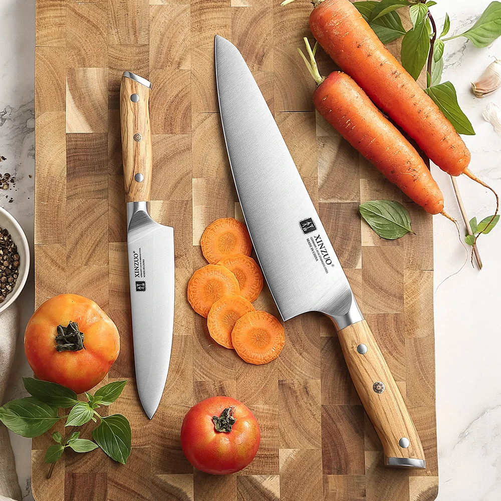 XINZUO 2 Piece Set Kitchen Knife Set  German Imported Steel Stainless Steel Utility Knife+Chef Knife Professional Grade Knives