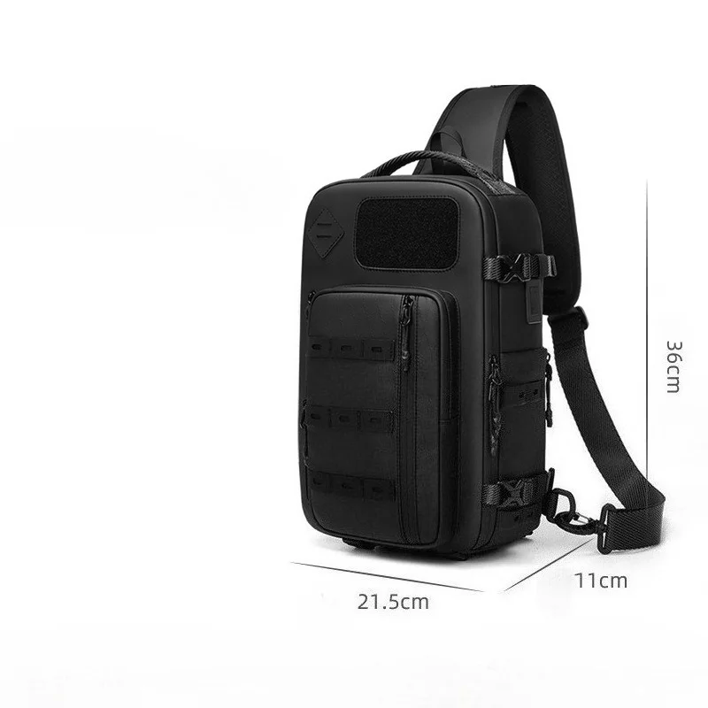Casual Chest Bag Men Large Capacity Travel Chest Bags with USB Port Waterproof Shoulder Bags Male Dry Wet Separation Sling Bag