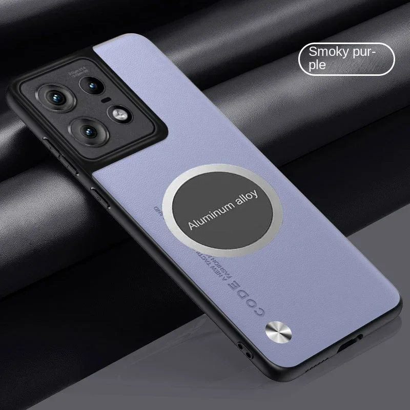 حافظة جلدية فاخرة لحامل السيارة المغناطيسي المعدني لهاتف Moto Edge 50 Pro Fusion Ultra 40 Neo 30 G85/55/45/35/15/05/ 4/S غطاء حماية