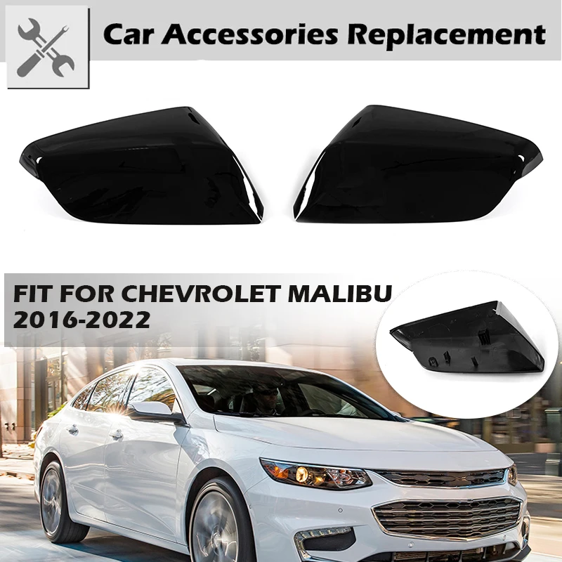 

Rhyming Car Rearview Mirror Cover Glossy Black Side Wing Mirror Cap Car External Accessories Fit For Chevrolet Malibu 2016-2022