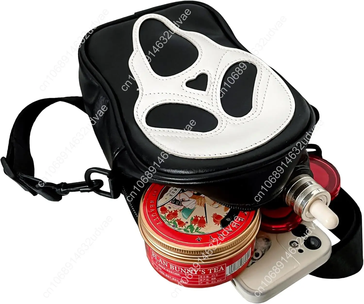 Scream PU Crossbody Purses Gothic Sling Shoulder Bags with Adjustable Straps Unisex