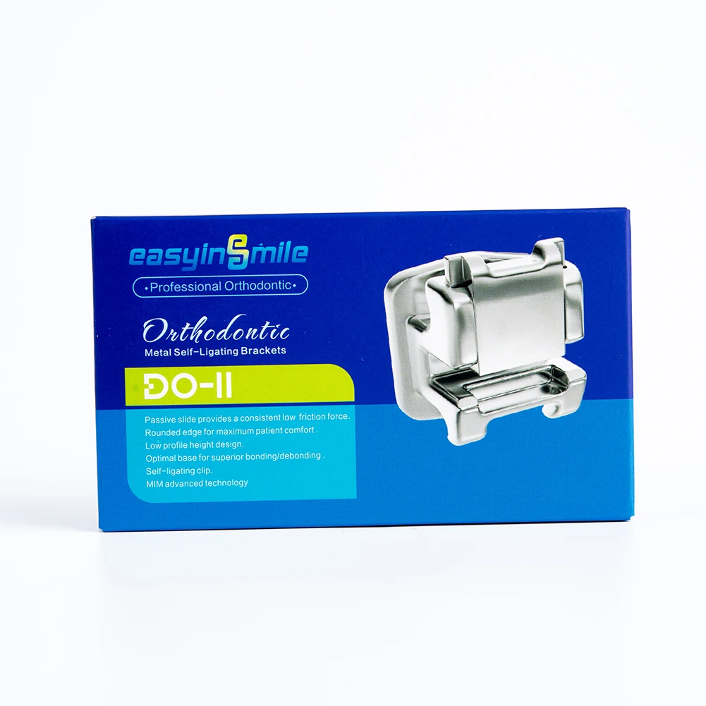 100pcs/5pack Easyinsmile Dental Material for Metal Orhto mini Bracket Roth/MBT 022 3/345  Mini Braces Self Ligating