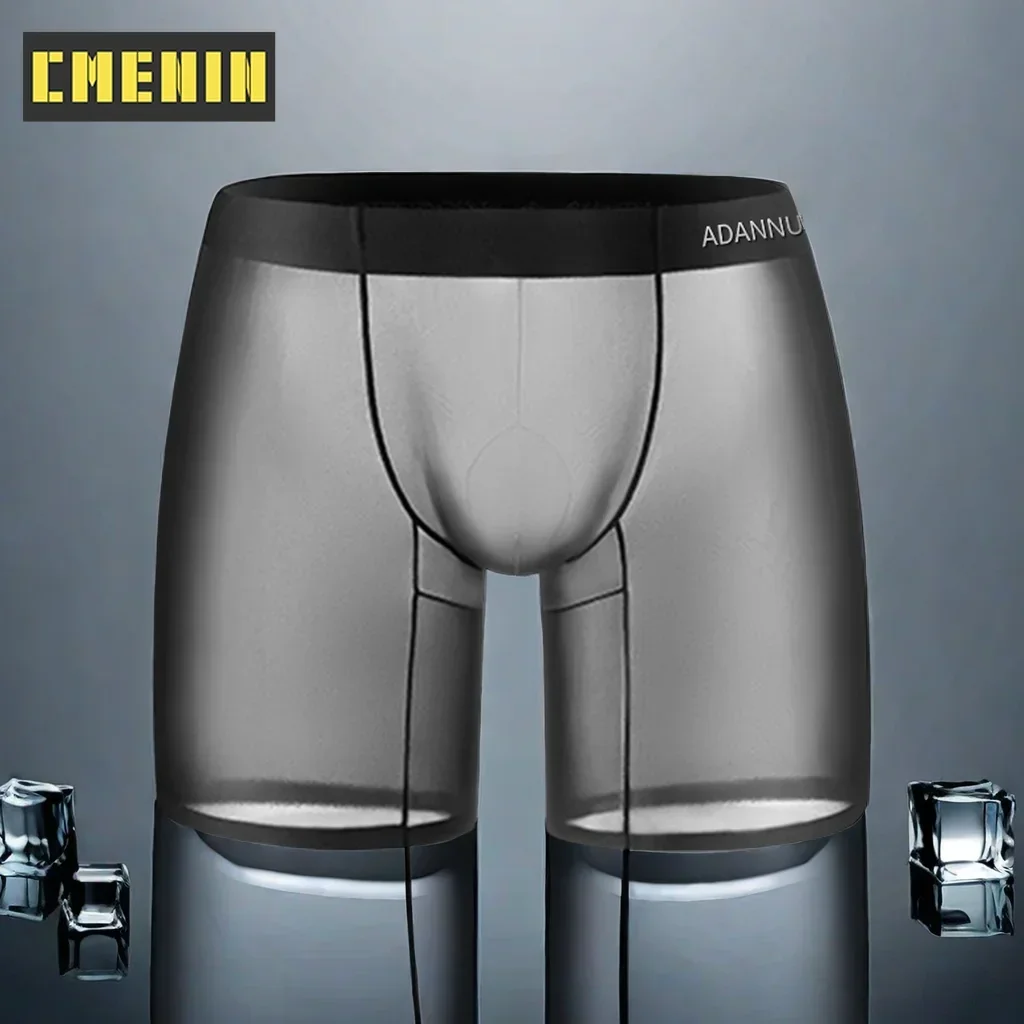 CMENIN Summer Ice Silk Men Underwear Sexy Transparent Gays Man Boxer Underpants Ultra-thin Sports Men\'s Panties Sissy Man Boxers