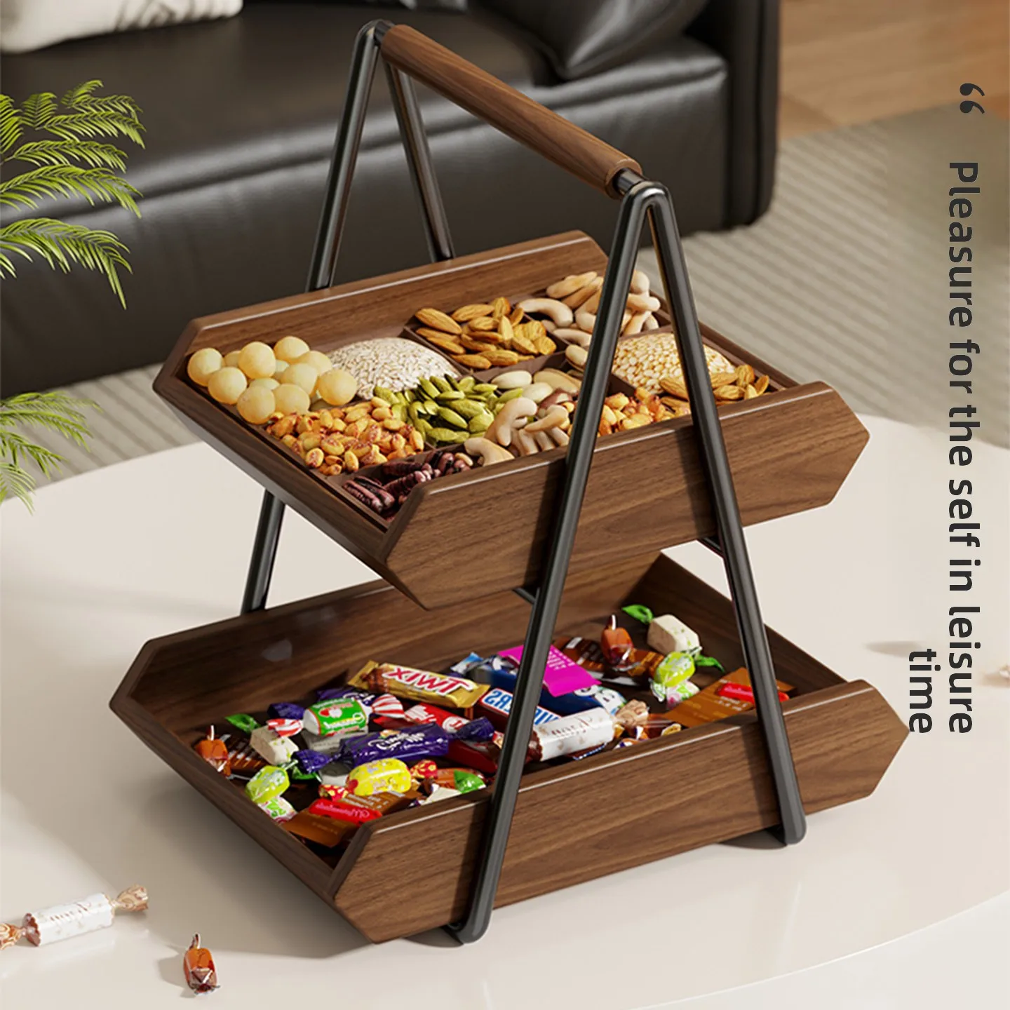 Home living room desktop fruit storage plate dining table peanut melon seeds nut storage plate snack rack