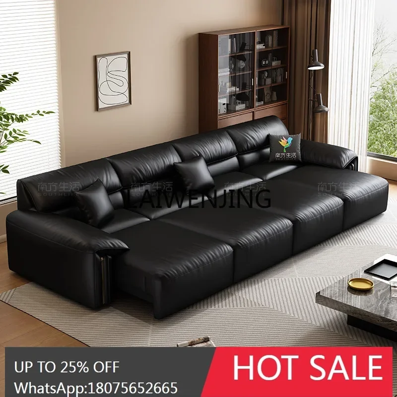 Elephant Ears Italian Leather Sofa Multifunctional Retractable Translation Sofa Bed