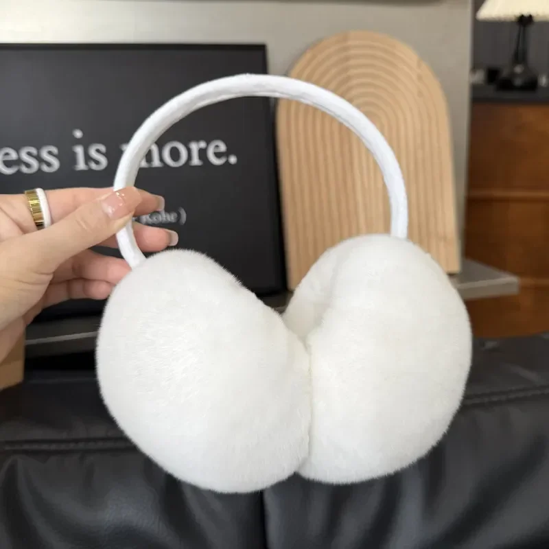 Women's Rex Rabbit Fur Earmuffs Fashion Ear Protection Thickened And Keep Warm Earmuffs Ear Muffs For Outdoor Ski City Stroll