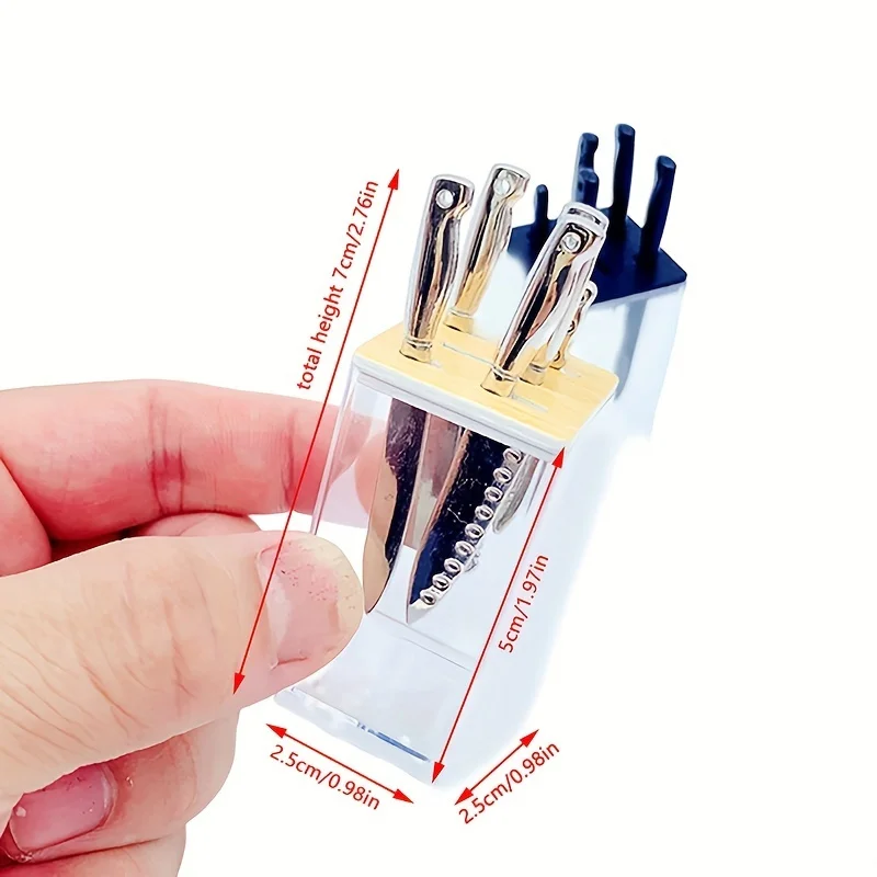 1 set scala 1/12 casa delle bambole mini coltello resto modello utensili da cucina accessori mini coltelli set Playhouse cucina modello di gioco alimentare