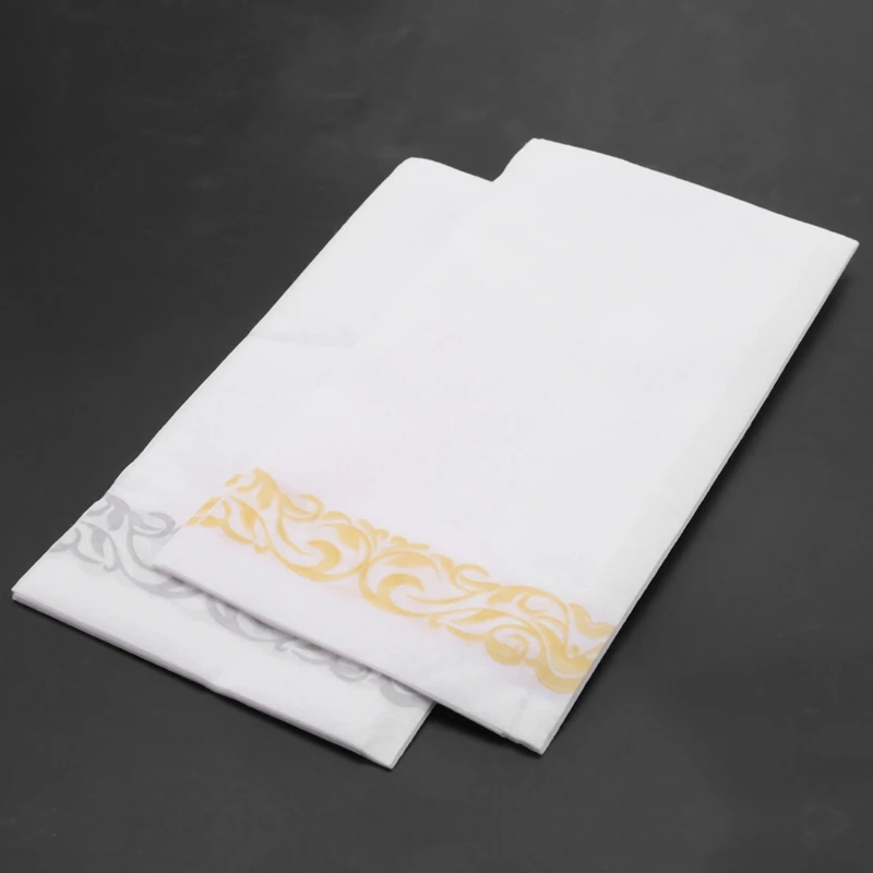 100Pcs Disposable Hand Towels Paper Napkin Bathroom Weddings Party Hotel Napkins Paper Soft And Absorbent Airlaid Paper Guest To