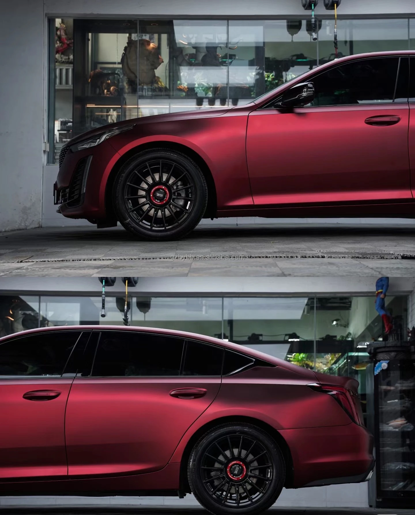 

Car Accessories Candy Red Vinyl Wrap Chrome Romance Red 1.52*15M PET TPU Dry Construction Decorative Films for New Car