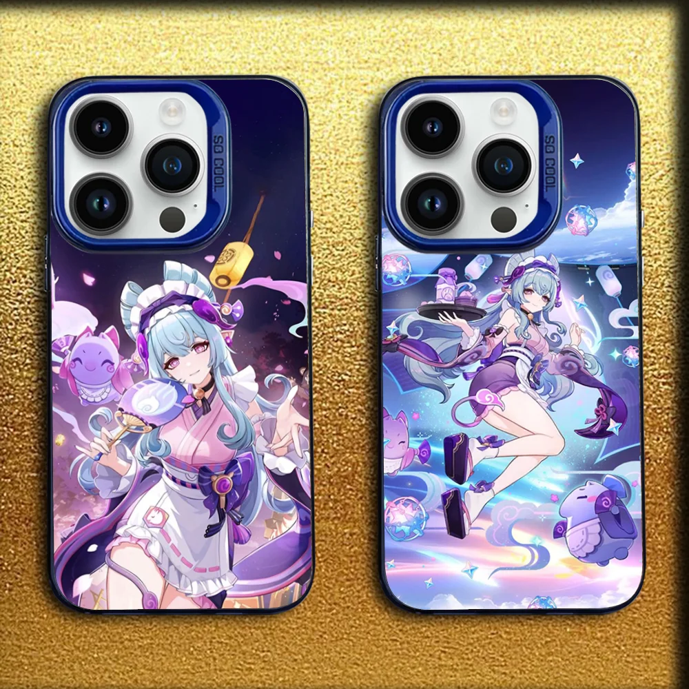 

G-Genshin Imapct Yumemizuki Mizuki Phone Case For iPhone 16,15,14,13,12,11,Mini,Pro,SE,MAX Blue Matte Silicone Cover