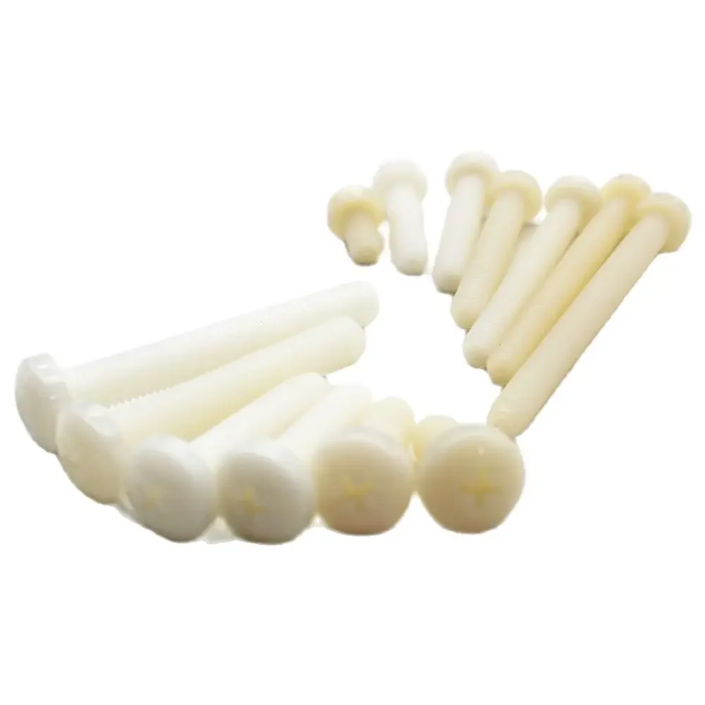 Vite in nylon M2 M2.5 M3 M4 M5 M6 M8 Viti a testa cilindrica Phillips in plastica di nylon bianco Bulloni isolati a testa tonda a croce
