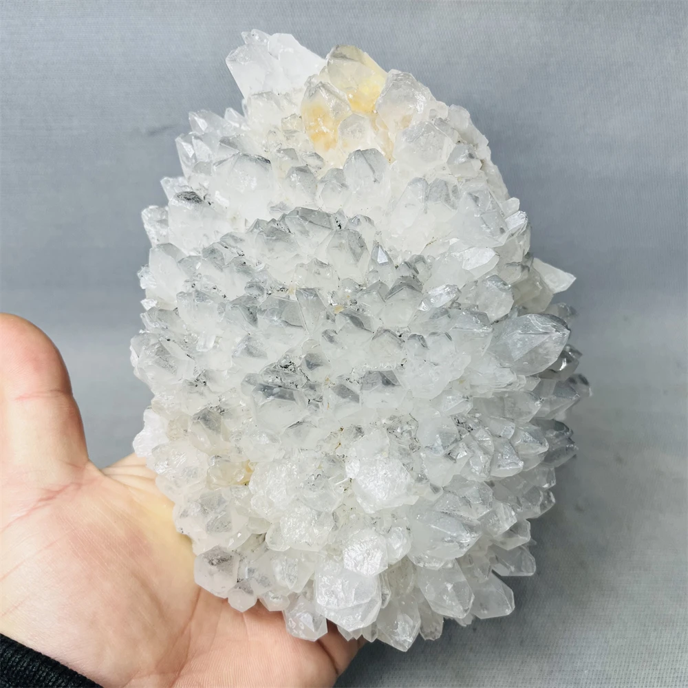 Natural Crystal Cluster Quartz Cluster Gray Garden Crystal Cluster Pineapple Crystal Cluster Gem with Stone Healing Witchcraft