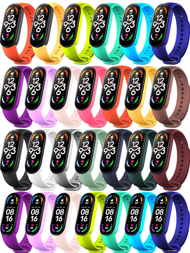 Watchbands for Xiaomi Mi Band 7 bracelet silicone wrist Miband 5 6 NFC Replacement pulsera Sport correa mi band 7 6 3 4 5 strap