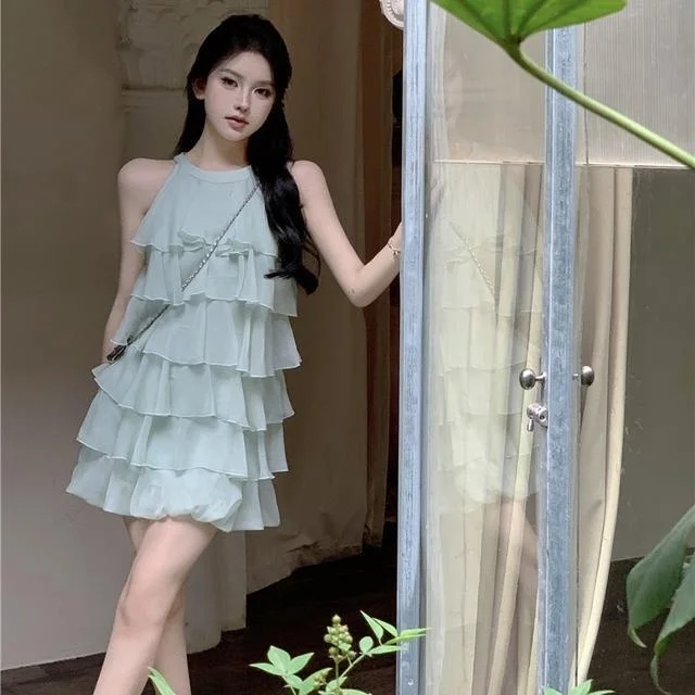 Vestidos femininos tule pérola em camadas bordado maxi saia aniversário princesa bolo fada sonhador artístico elegante doce especial