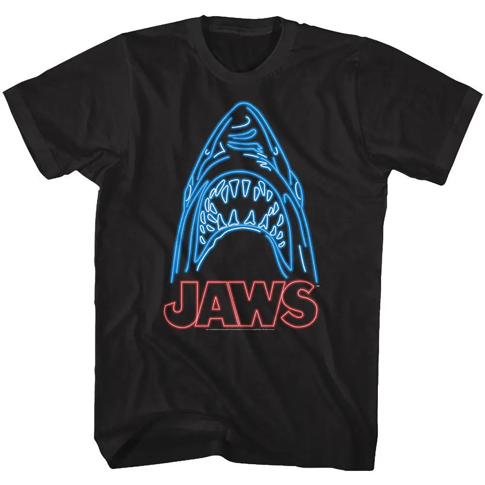 Jaws Neon Shark Attack Men'S T Shirt Bite Spielberg Horror Movie Black