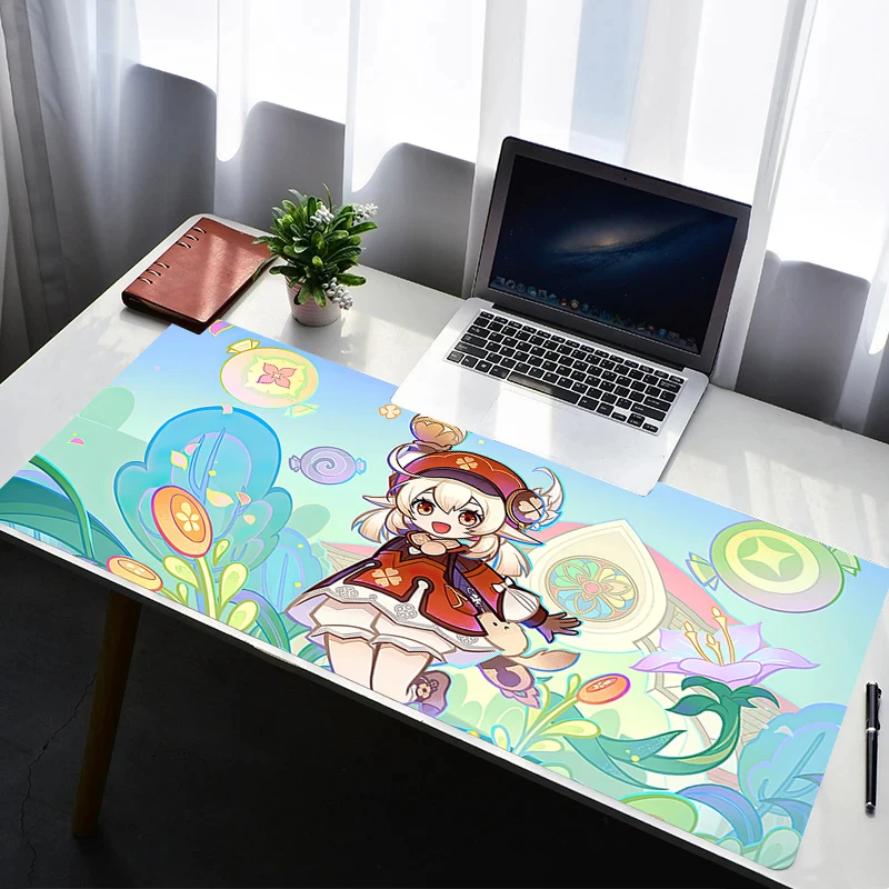 Mouse Pad Laptop Non Slip Extended Desktop Mouse Mat PC Anime HD G-genshin Impact Klee Keyboard Pad Gaming Accessories Mousepad