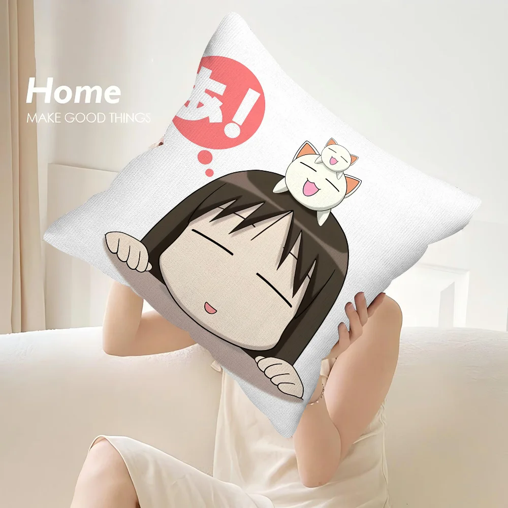 Anime A-Azumanga Daioh Pillow Case Sofa Decorative Home Double-sided Print Plush Square Throw Pillow Covers Cushion Decor Cover