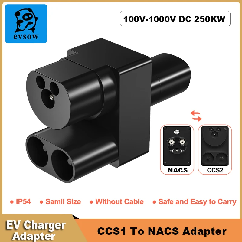 

evsow CCS2 To TS-NACS Adapter DC 250A EV Charger Adapter Electric Vehicle Charging Adapter CCS2 To TPC Convertor NACS Charger