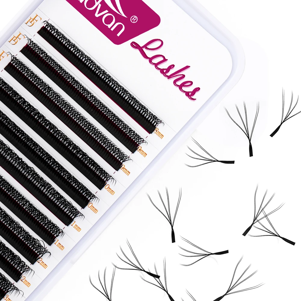 FADVAN 6D/8D W Eyelashes Double Layer 4D 3D Shape Extensions 8-154mm Natural Soft Volume Fan 0.07D 8D Pre-made